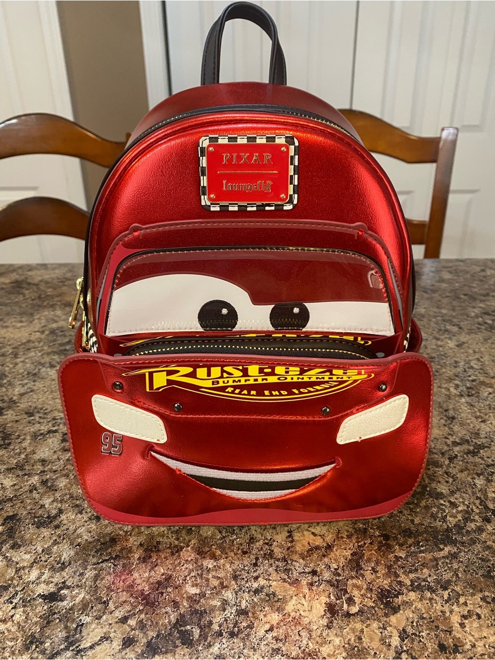 Loungefly Disney Cars Lightening McQueen Min Backpack. NWT